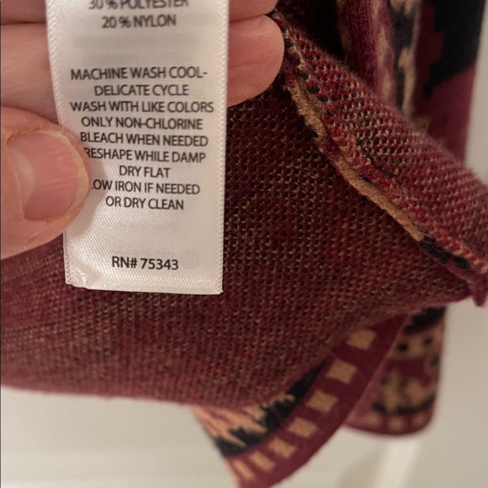Rachel Zoe Burgundy and Black Hooded Knit Cardigan - Picture 7 of 10